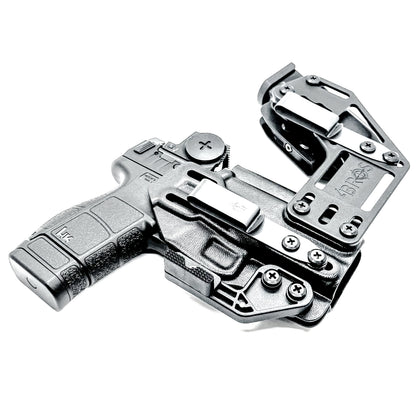 H&K VP9CC IWB RaceCar Appendix Rig. Inside Waistband sidecar holster and magazine carrier system with adjustable spacing, optics compatibility, and comfort.