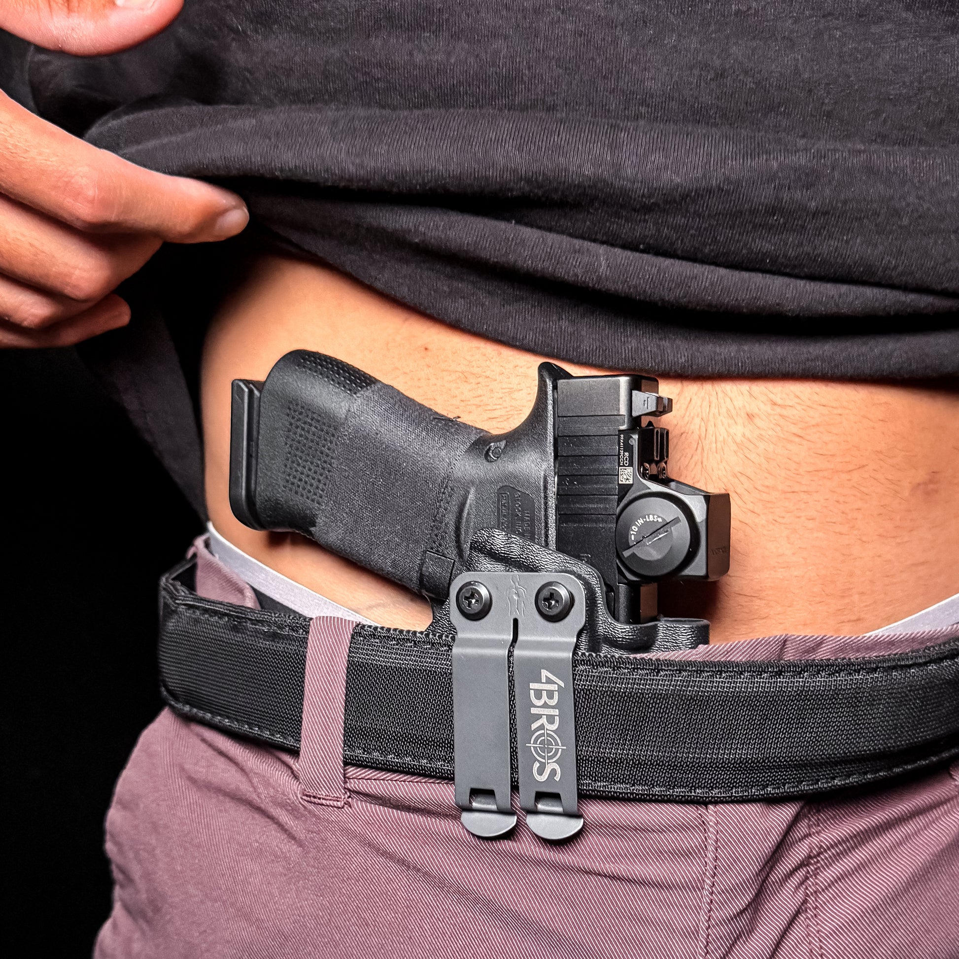 4BROS Holster Wedge in use with an inside the waistband holster
