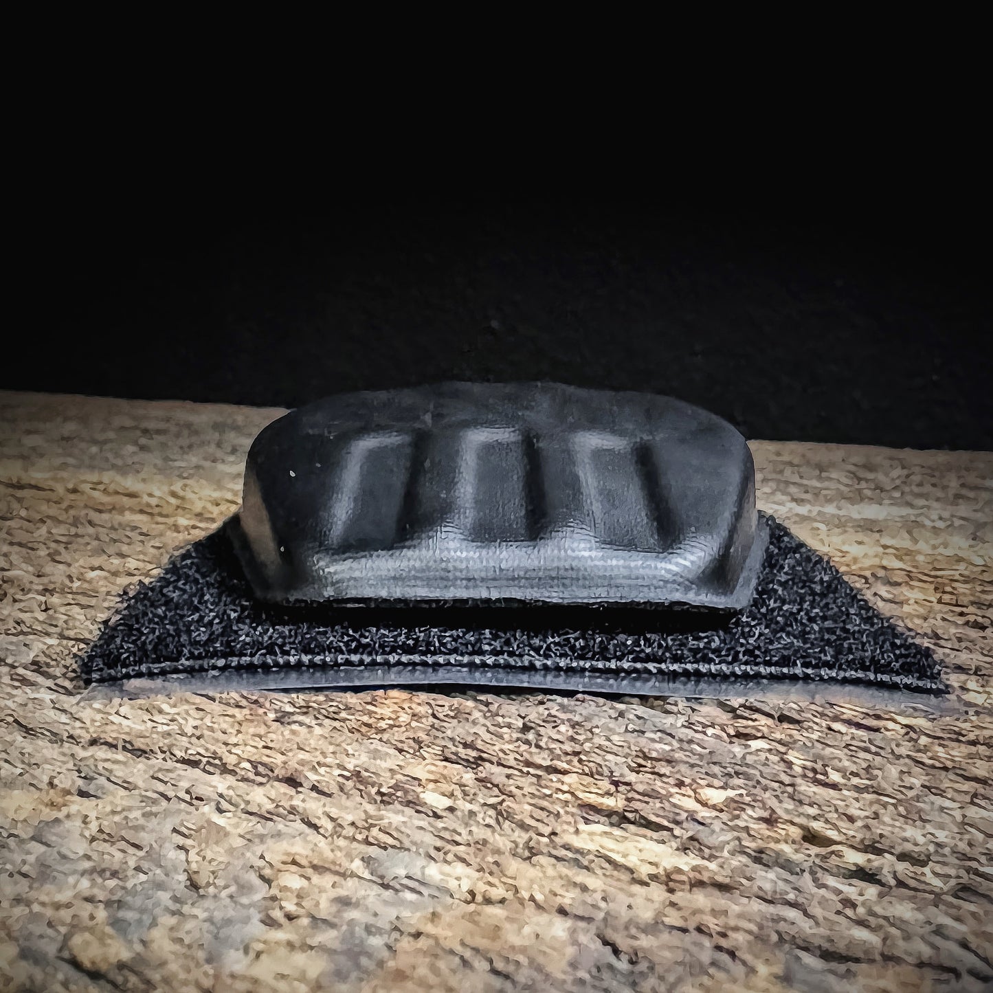 Compression-formed 4Bros Holster Wedge with textured airflow surface and hook and loop attachment 