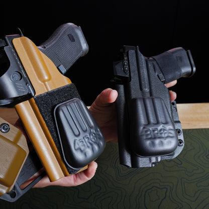 4Bros Holster Wedge installed on an appendix carry holster worn Inside Waistband