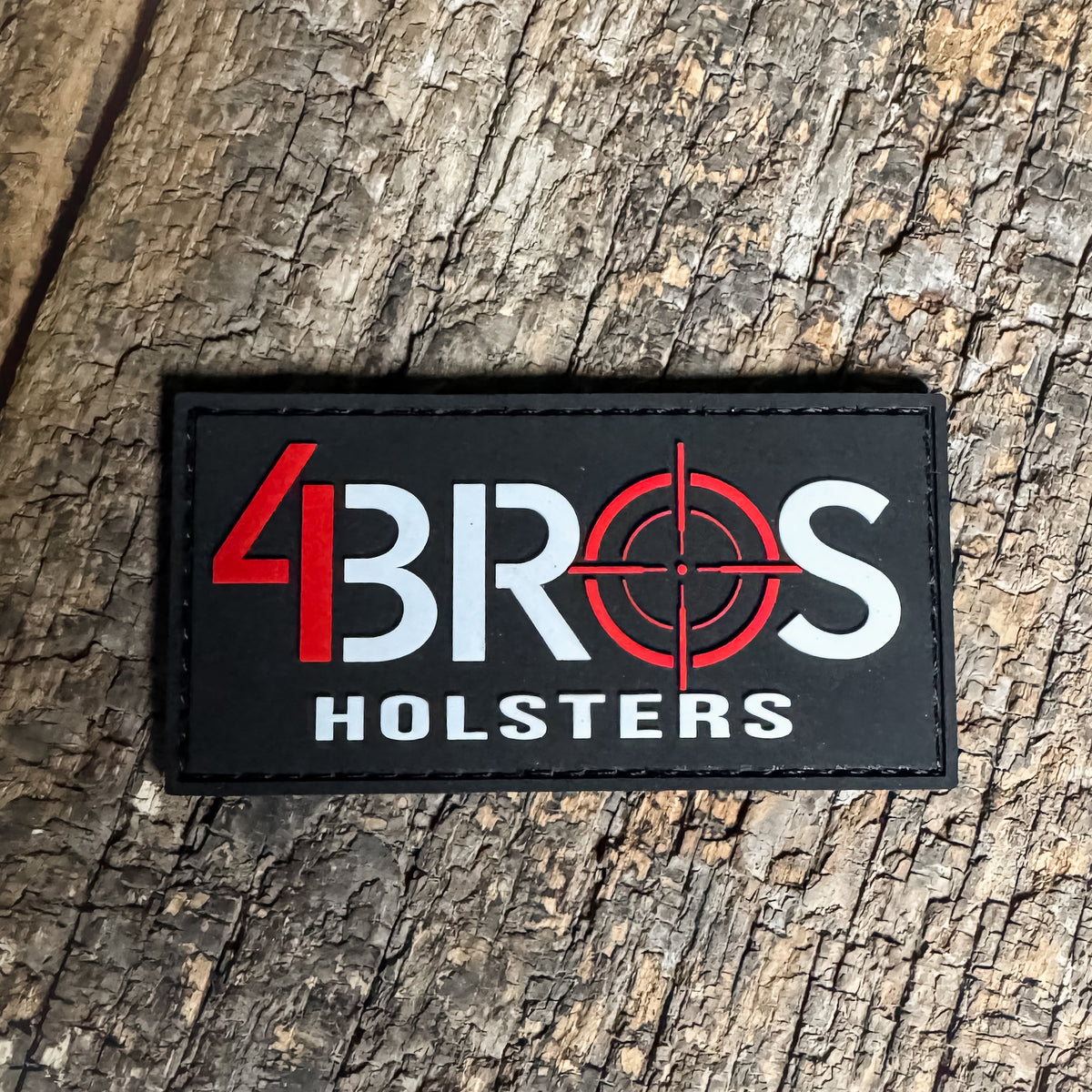 4BROS Holsters Logo PVC Patch in red white and black