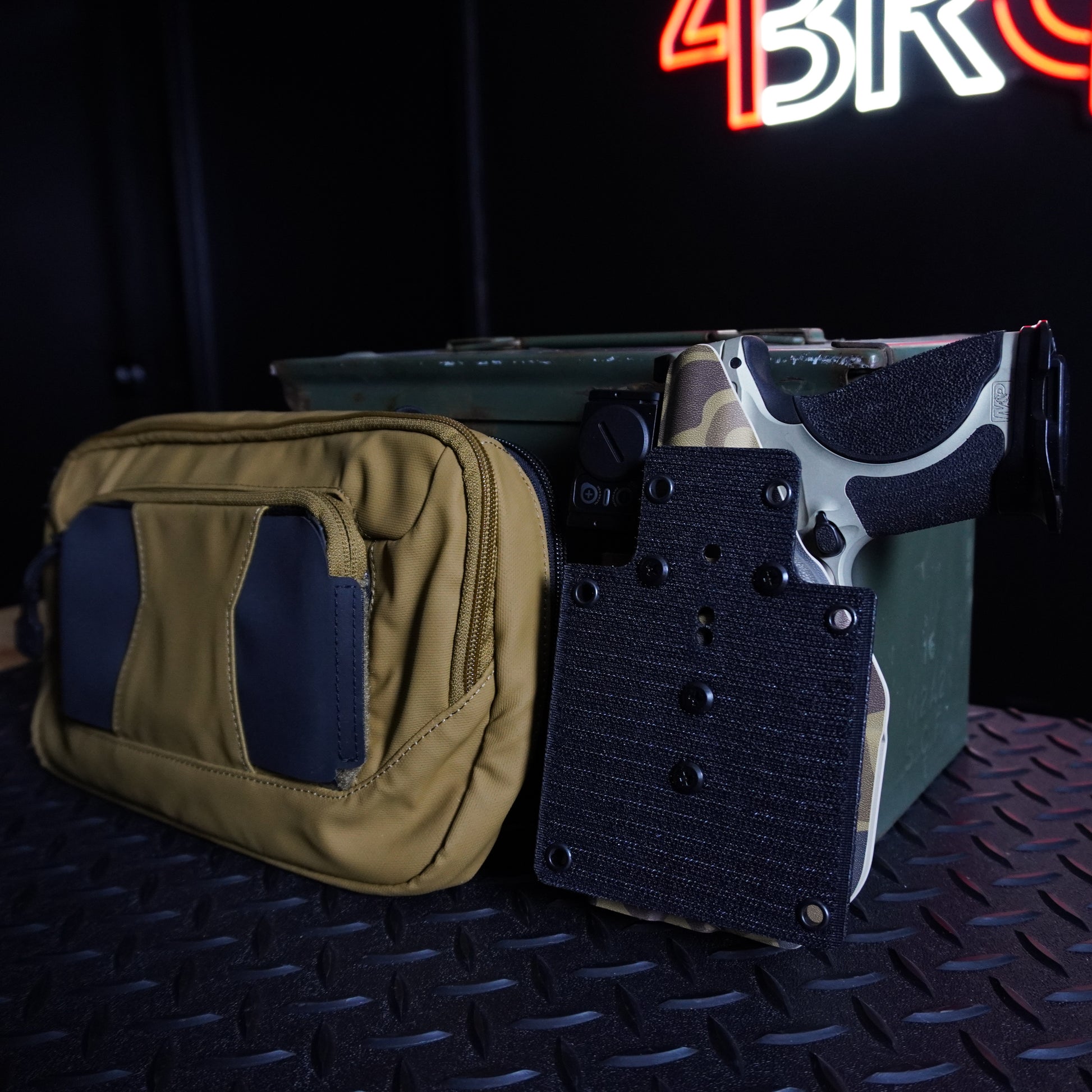 4BROS Hook & Loop Holster Mount fits Velcro-compatible backpack and sling bag panels for reliable EDC carry