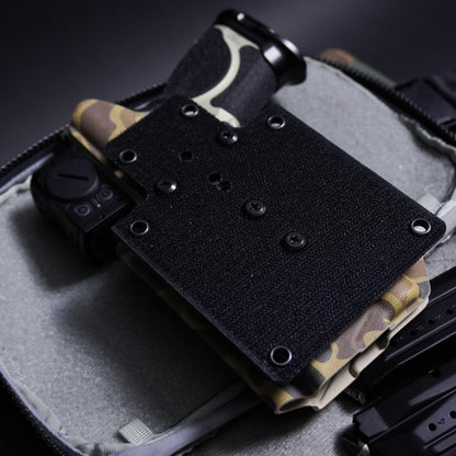 4BROS Hook & Loop Holster Mount fits Velcro-compatible backpack and sling bag panels for reliable EDC carry