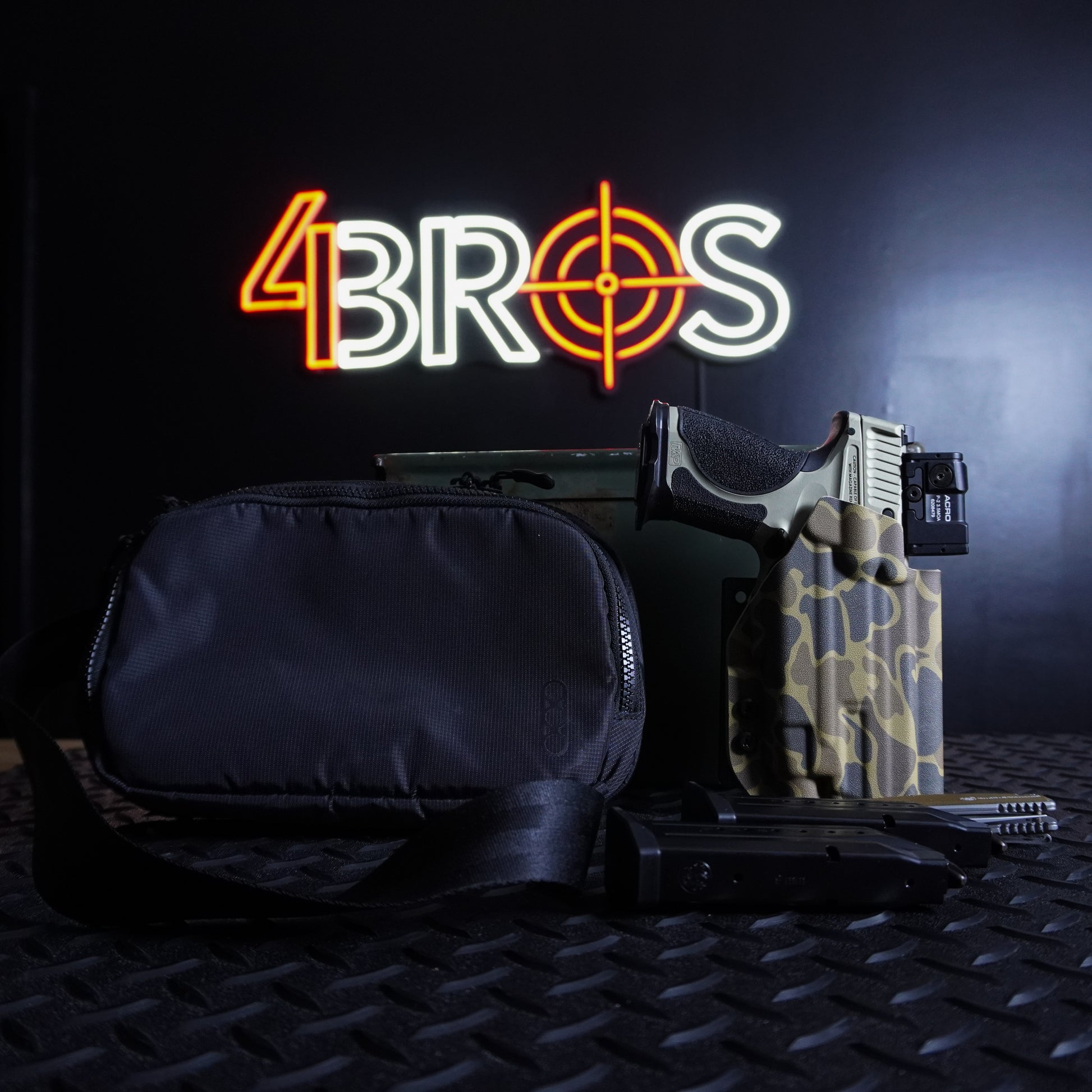 4BROS Hook & Loop Holster Mount fits Velcro-compatible backpack and sling bag panels for reliable EDC carry