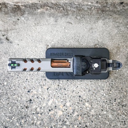 3D printed Kimber 2K11 pistol stand made from durable PETG. Perfect for firearm display, gun safe storage, and organizing your Kimber 2K11.