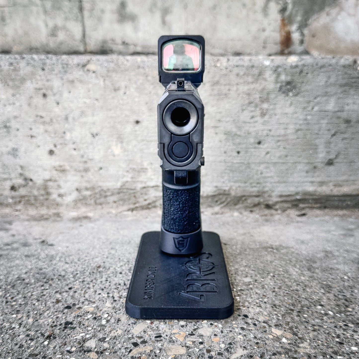 3D printed Kimber 2K11 pistol stand made from durable PETG. Perfect for firearm display, gun safe storage, and organizing your Kimber 2K11.