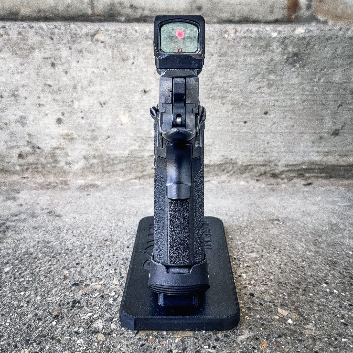 3D printed Kimber 2K11 pistol stand made from durable PETG. Perfect for firearm display, gun safe storage, and organizing your Kimber 2K11.