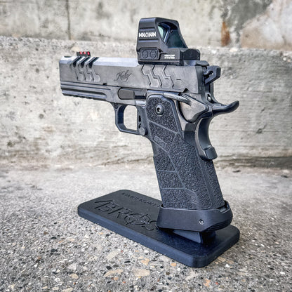 3D printed Kimber 2K11 pistol stand made from durable PETG. Perfect for firearm display, gun safe storage, and organizing your Kimber 2K11.