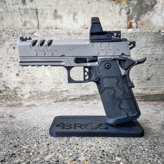 3D printed Kimber 2K11 pistol stand made from durable PETG. Perfect for firearm display, gun safe storage, and organizing your Kimber 2K11.