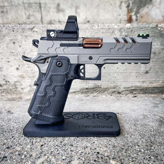 3D printed Kimber 2K11 pistol stand made from durable PETG. Perfect for firearm display, gun safe storage, and organizing your Kimber 2K11.