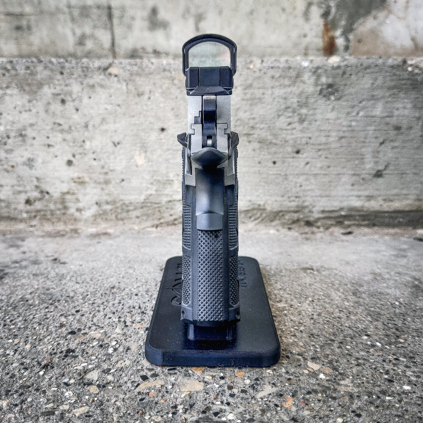3D printed Kimber 2K11 pistol stand made from durable PETG. Perfect for firearm display, gun safe storage, and organizing your Kimber 2K11.