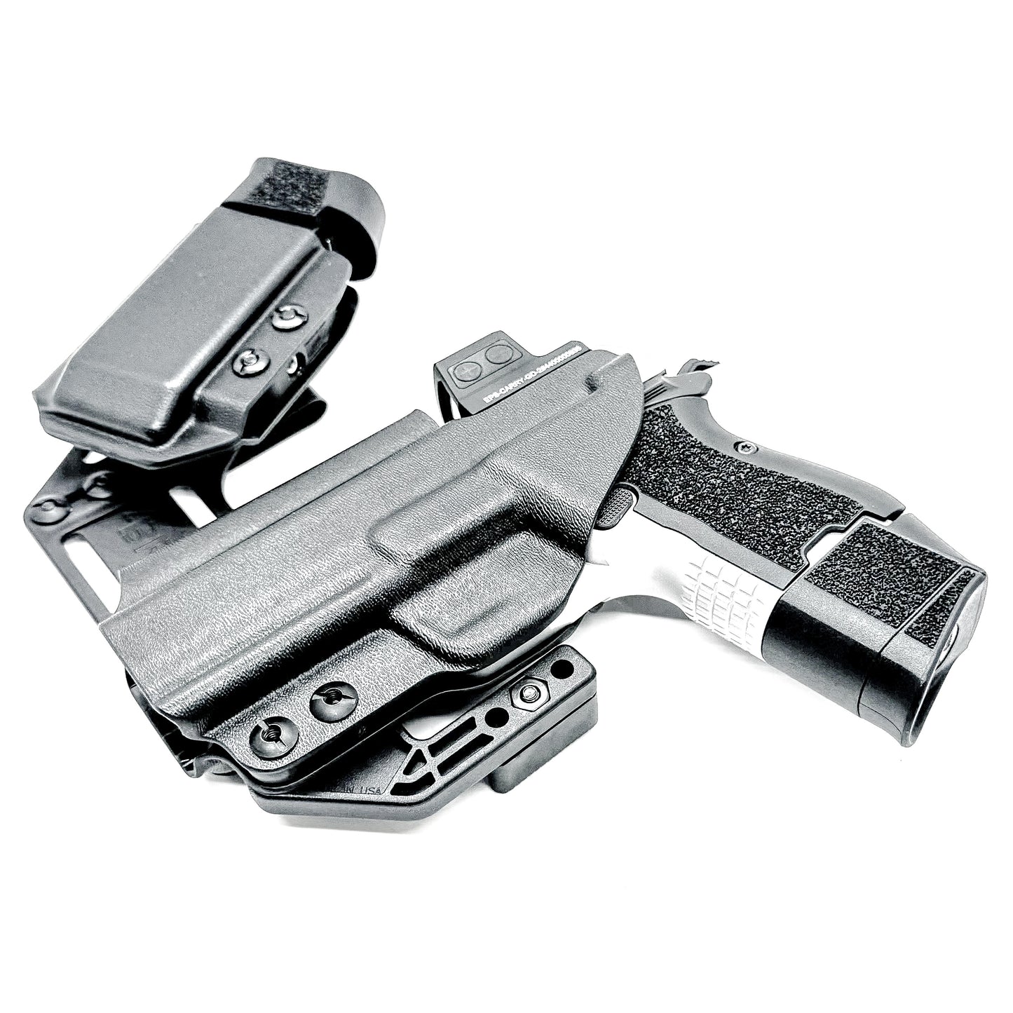 Kimber CDS9 IWB RaceCar Appendix Rig. Inside Waistband sidecar holster and magazine carrier system with adjustable spacing, optics compatibility, and comfort.
