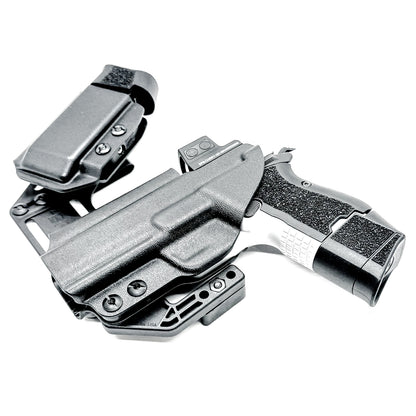 Kimber CDS9 IWB RaceCar Appendix Rig. Inside Waistband sidecar holster and magazine carrier system with adjustable spacing, optics compatibility, and comfort.