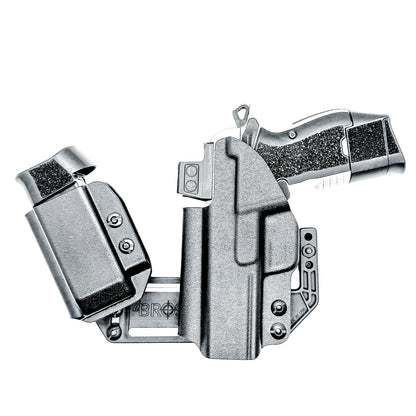 Kimber CDS9 IWB RaceCar Appendix Rig. Inside Waistband sidecar holster and magazine carrier system with adjustable spacing, optics compatibility, and comfort.