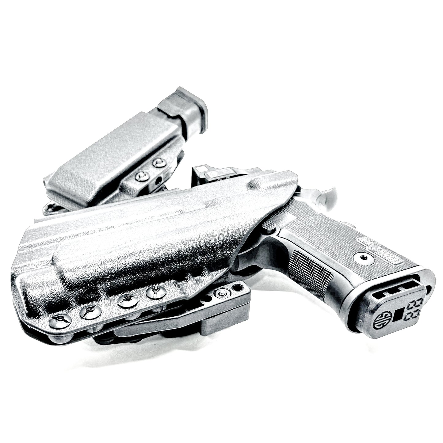 Sig P211 Appendix Carry IWB holster. Inside Waistband DadBod appendix holster with adjustable sidecar, light-bearing compatibility, and all-day comfort.