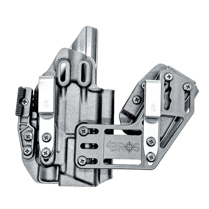 4BROS Smith & Wesson RaceCar Appendix Rig combines comfortable Inside Waistband carry with an adjustable IWB appendix holster for concealed carry.