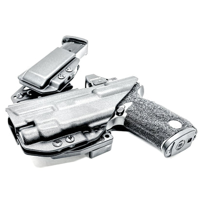4BROS Smith & Wesson RaceCar Appendix Rig combines comfortable Inside Waistband carry with an adjustable IWB appendix holster for concealed carry.
