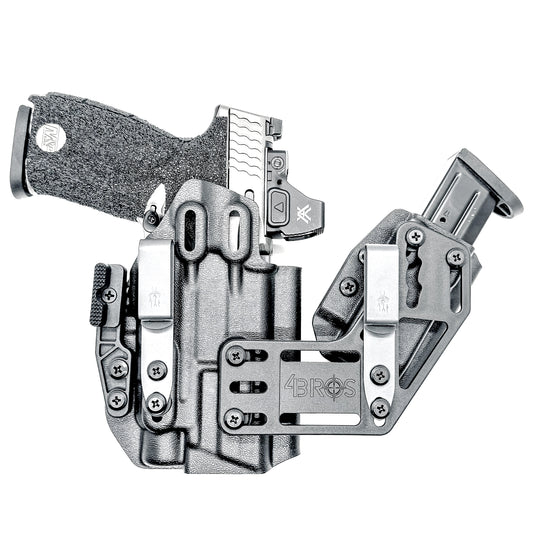 4BROS Smith & Wesson RaceCar Appendix Rig combines comfortable Inside Waistband carry with an adjustable IWB appendix holster for concealed carry.