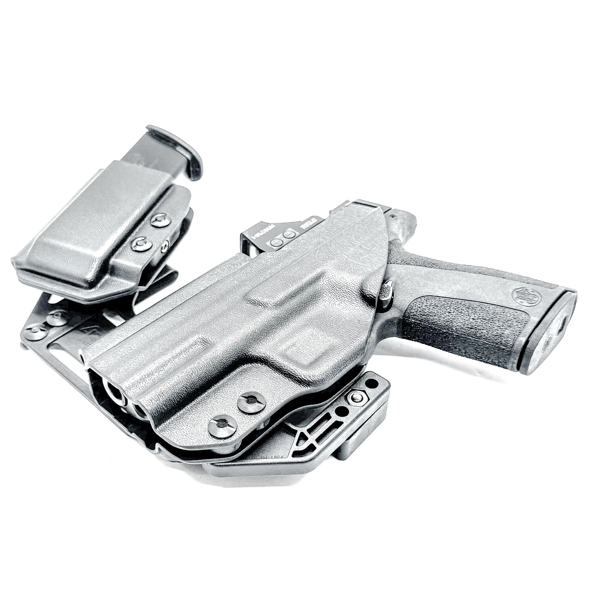  Smith & Wesson Shield X RaceCar Appendix Rig combines comfortable Inside Waistband carry with an adjustable IWB appendix holster for concealed carry