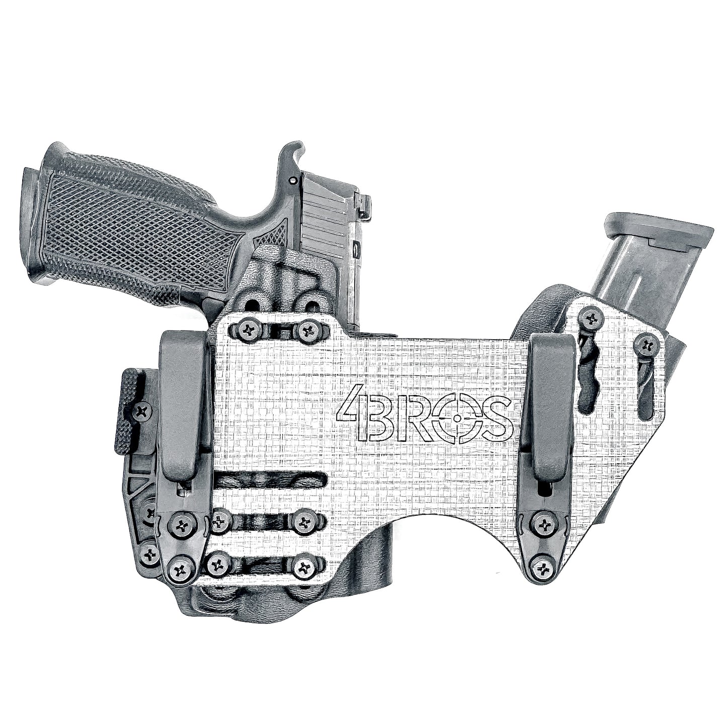 The 4Bros Holsters Icarus Precision Dadbod Appendix Rig offers comfort, secure retention, and better concealment for bigger guys who carry pistols appendix. Made in the USA
