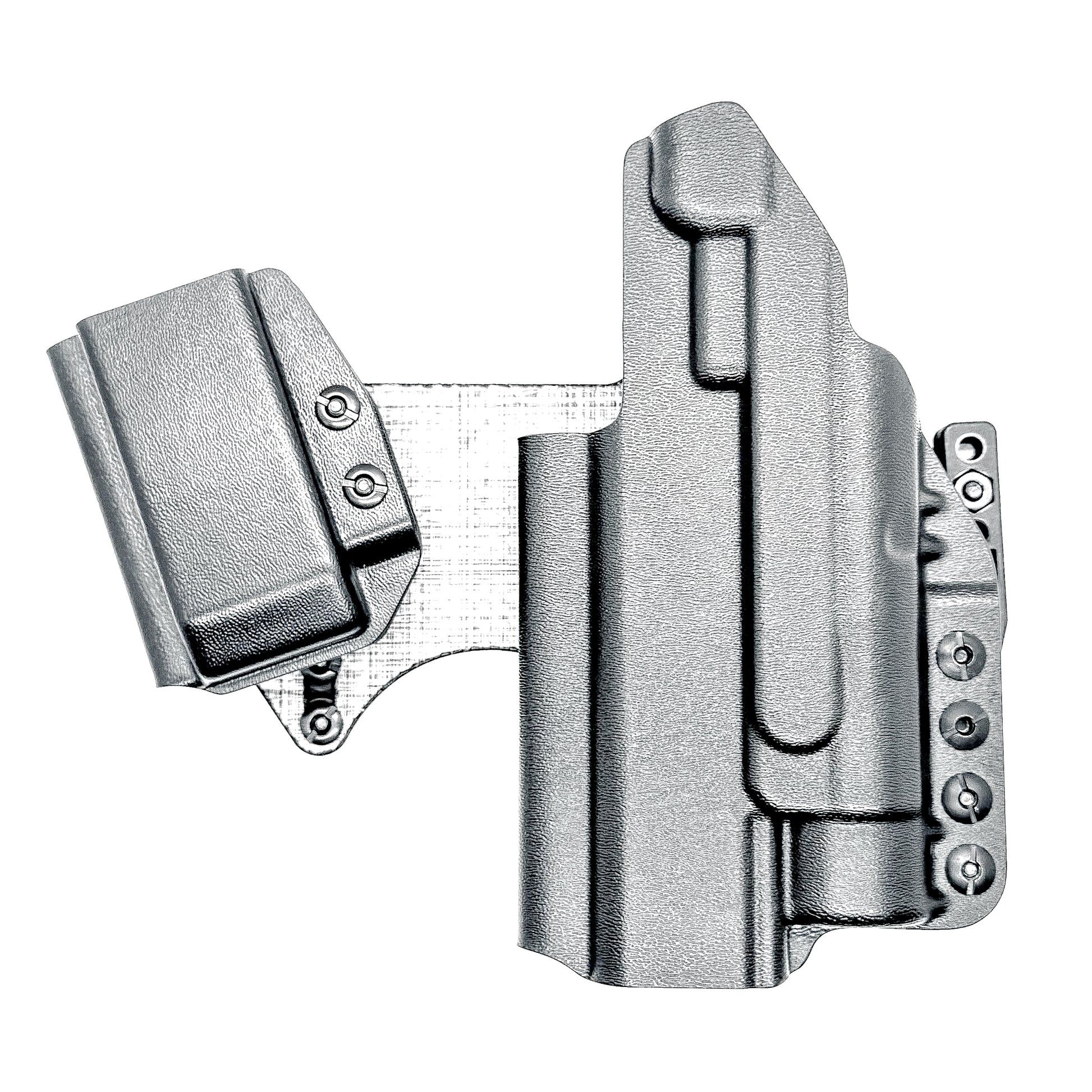 Kimber IWB holster. Inside Waistband DadBod appendix holster with adjustable sidecar, light-bearing compatibility, and all-day comfort.