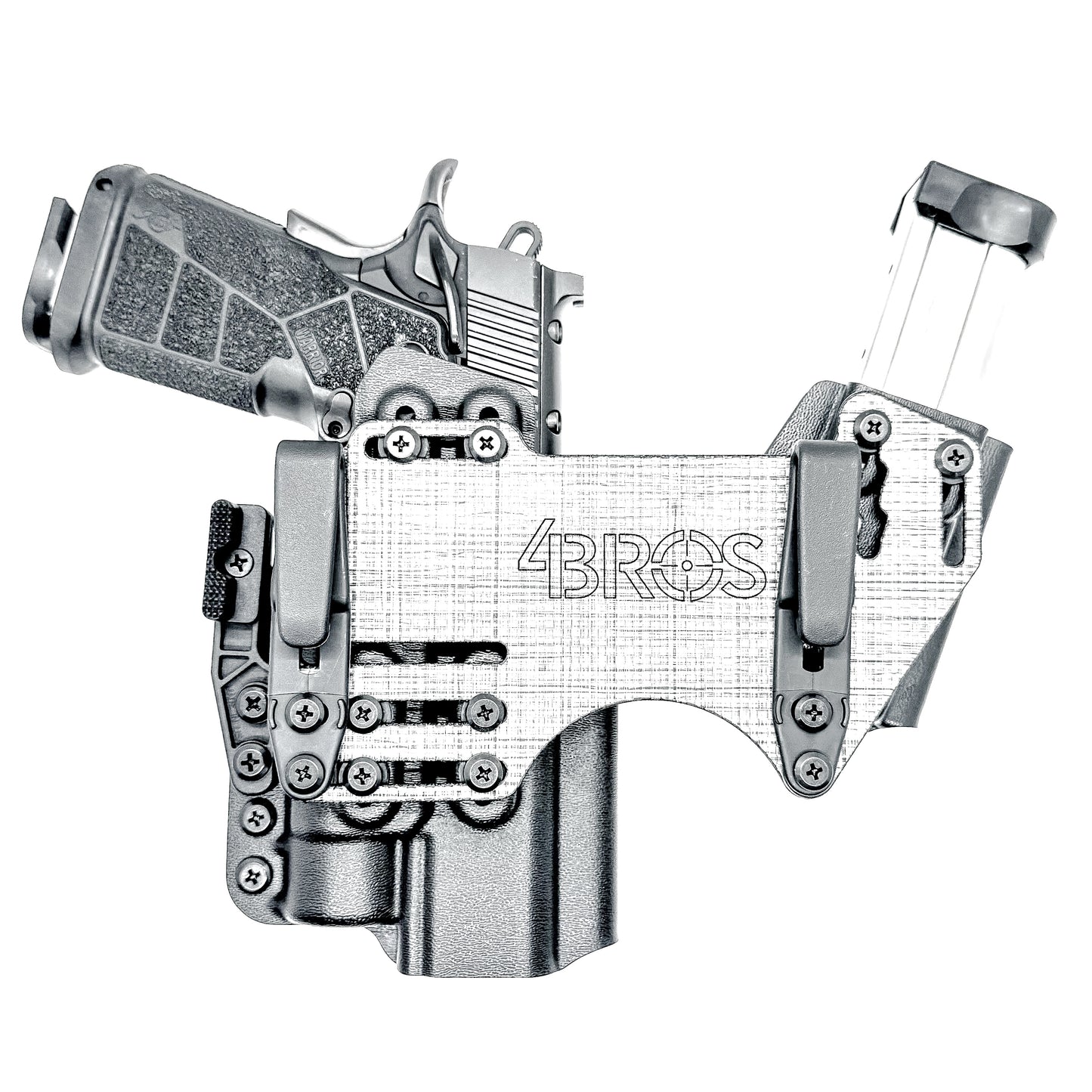 Kimber IWB holster. Inside Waistband DadBod appendix holster with adjustable sidecar, light-bearing compatibility, and all-day comfort.