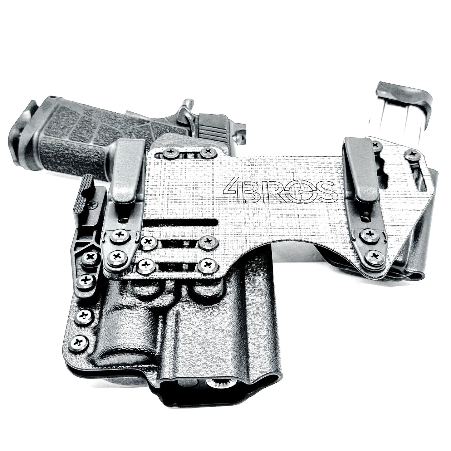 Kimber IWB holster. Inside Waistband DadBod appendix holster with adjustable sidecar, light-bearing compatibility, and all-day comfort.