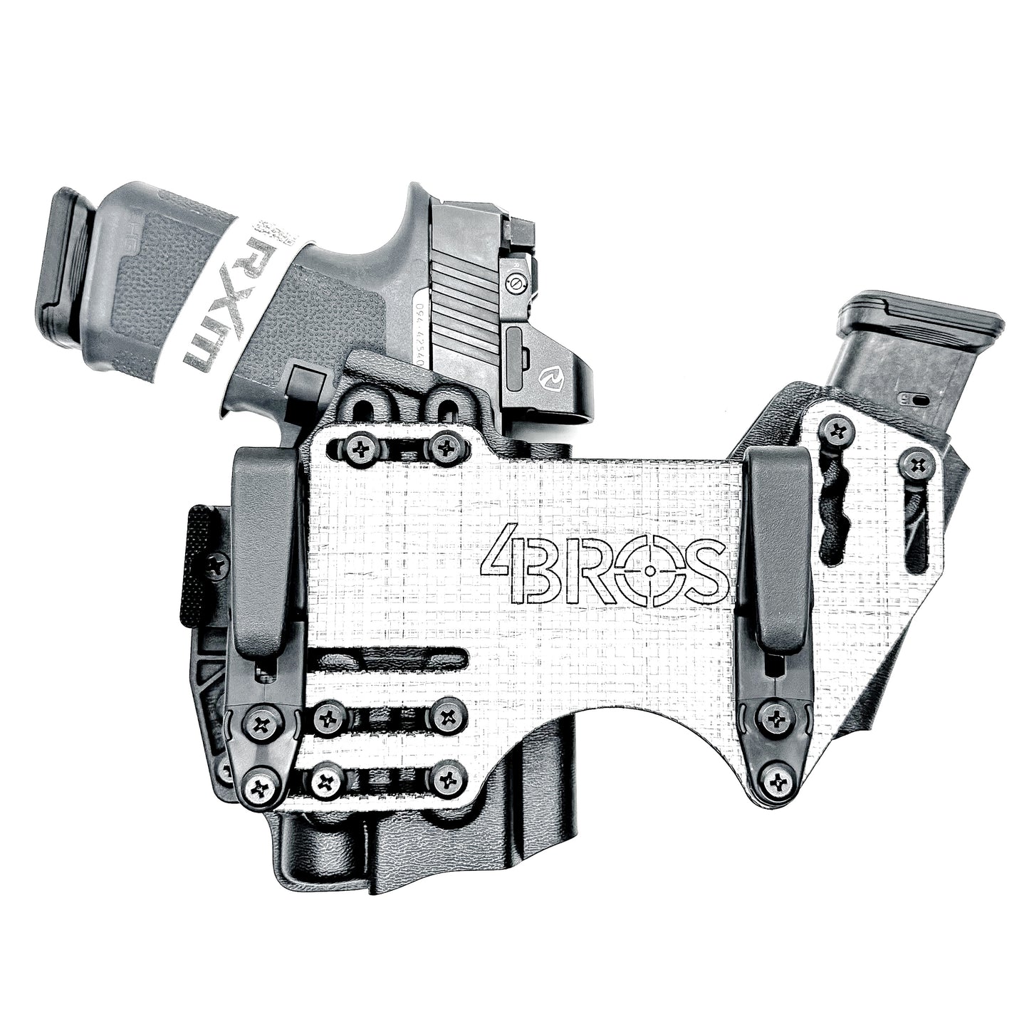 The 4Bros Holsters Ruger Dadbod Appendix Rig offers comfort, secure retention, and better concealment for bigger guys who carry pistols appendix. Made in the USA