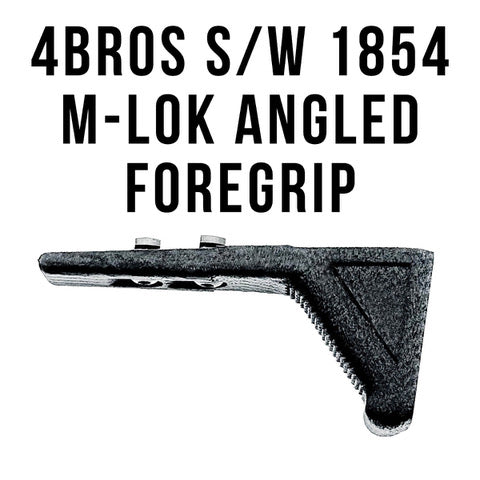 The 4Bros Smith & Wesson 1854 M-Lok Angled ForeGrip or AFG provides better rearward grip pressure while improving overall comfort. Shop Four Brothers Holsters.
