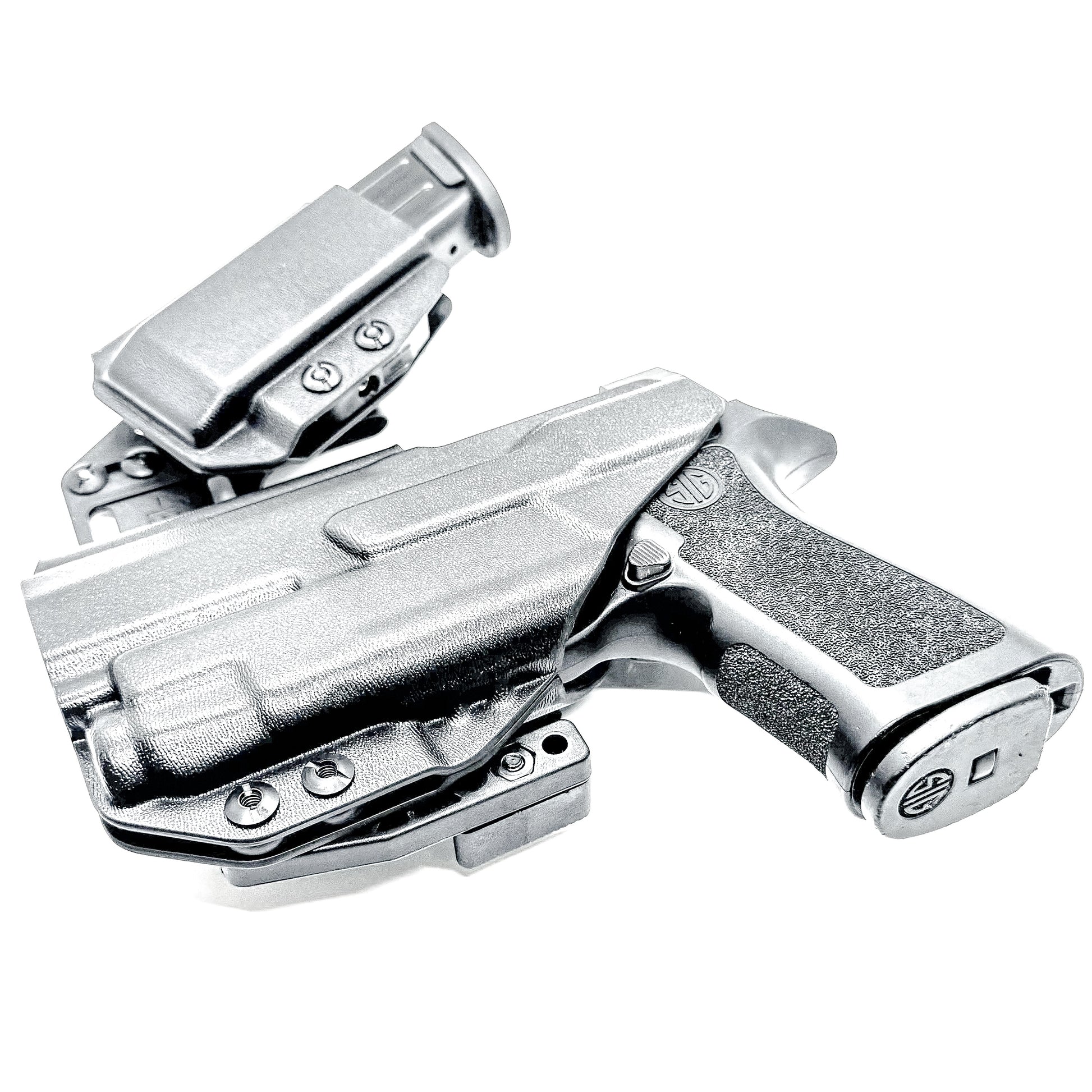 4BROS Sig Sauer P320 RaceCar Appendix Rig combines comfortable Inside Waistband carry with an adjustable IWB appendix holster for concealed carry.