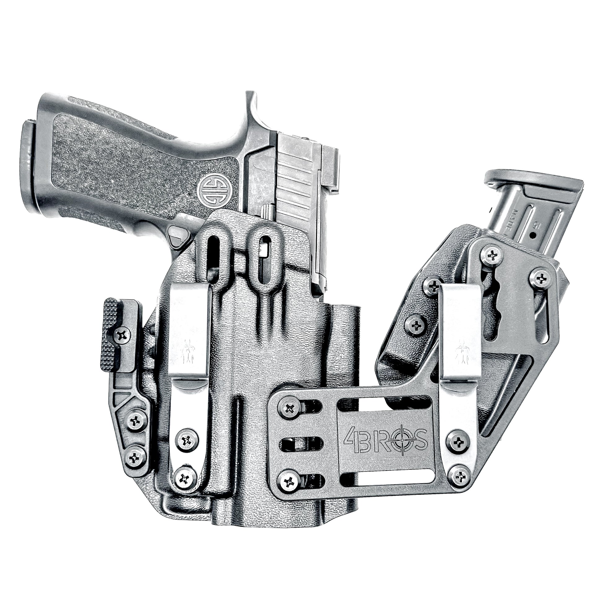4BROS Sig Sauer P320 RaceCar Appendix Rig combines comfortable Inside Waistband carry with an adjustable IWB appendix holster for concealed carry.