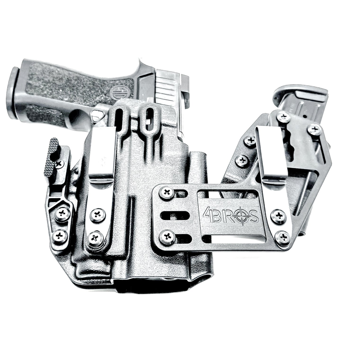 4BROS Sig Sauer P320 RaceCar Appendix Rig combines comfortable Inside Waistband carry with an adjustable IWB appendix holster for concealed carry.