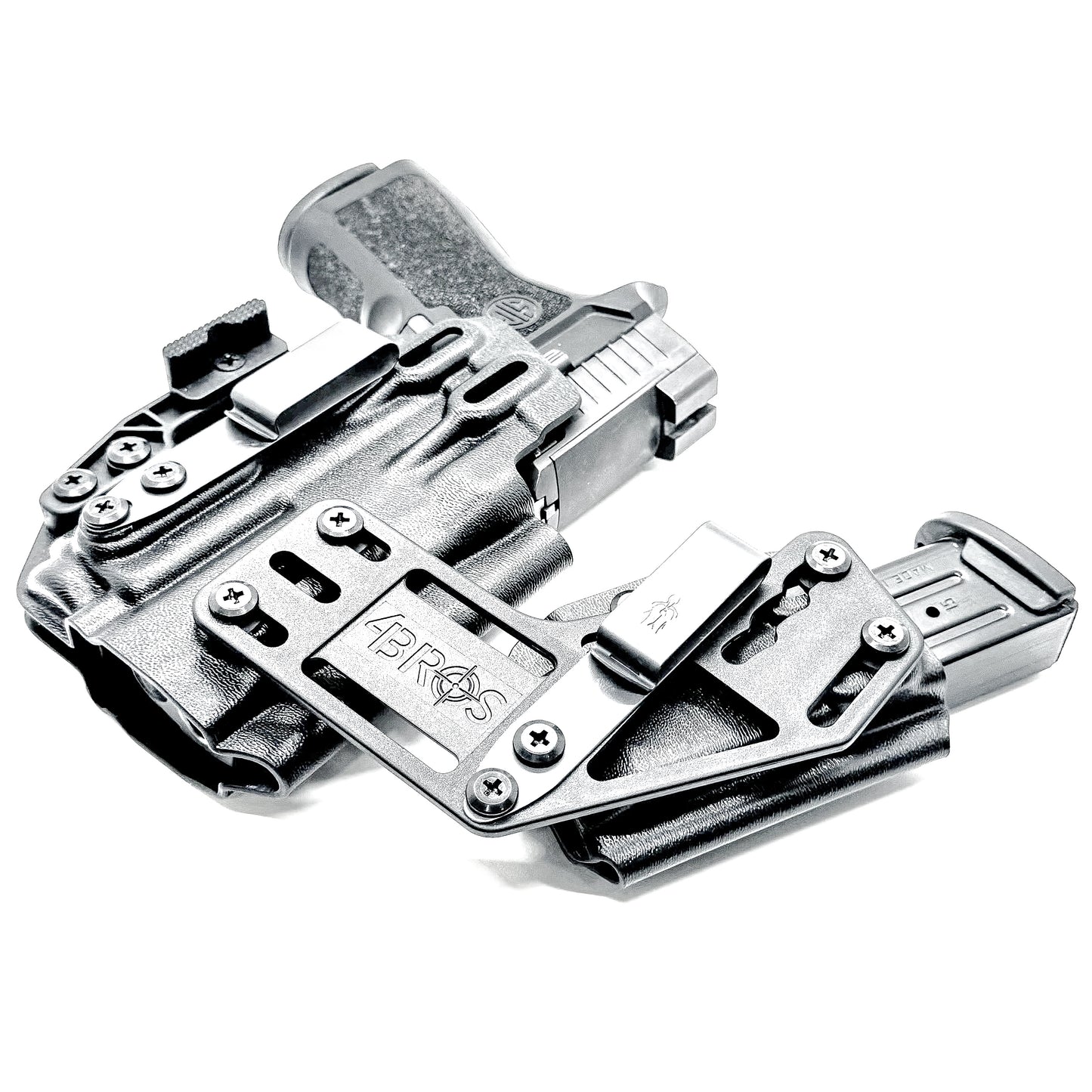 4BROS Sig Sauer P320 RaceCar Appendix Rig combines comfortable Inside Waistband carry with an adjustable IWB appendix holster for concealed carry.