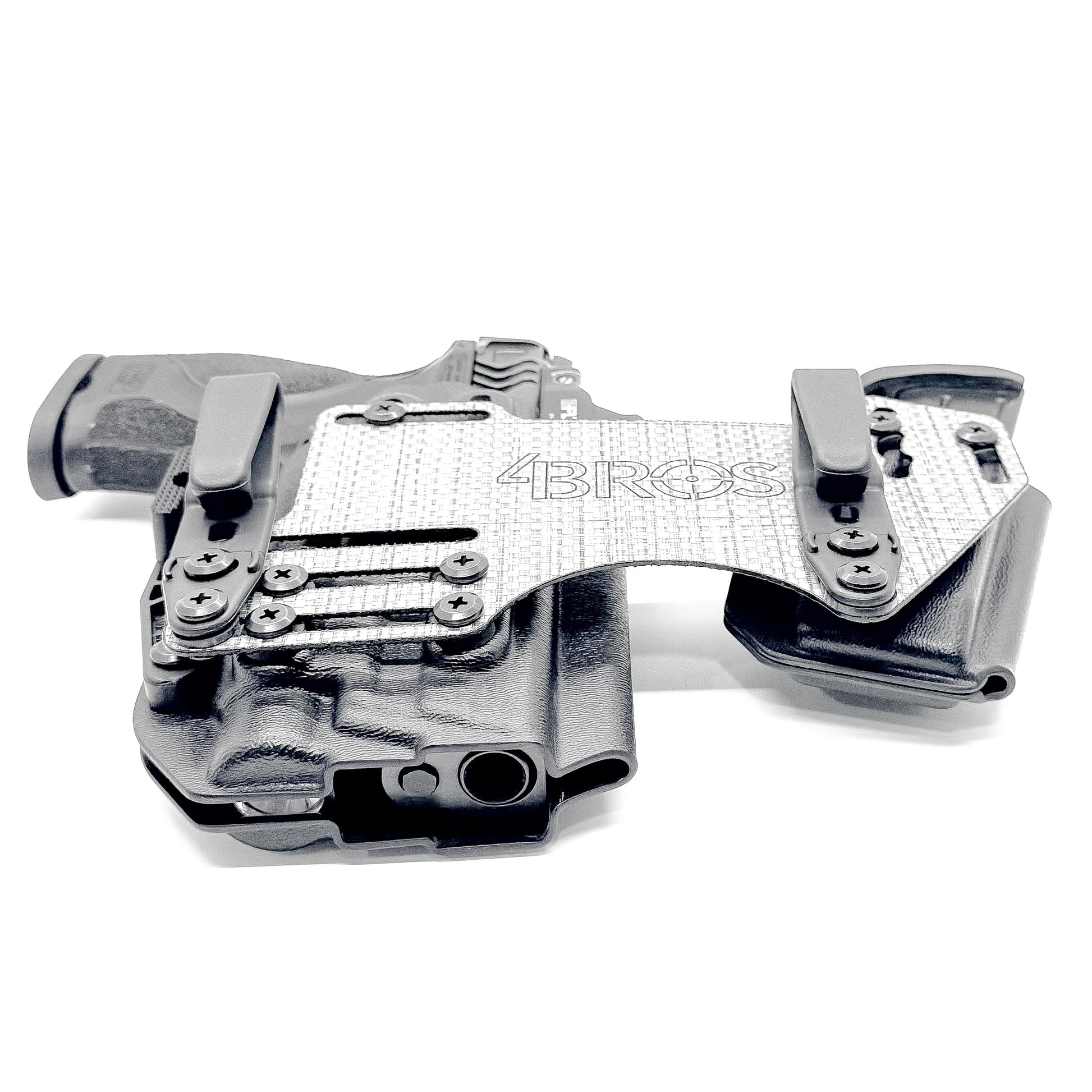 The 4Bros Holsters Smith & Wesson Dadbod Appendix Rig offers comfort, secure retention, and better concealment for bigger guys who carry pistols appendix. Made in the USA