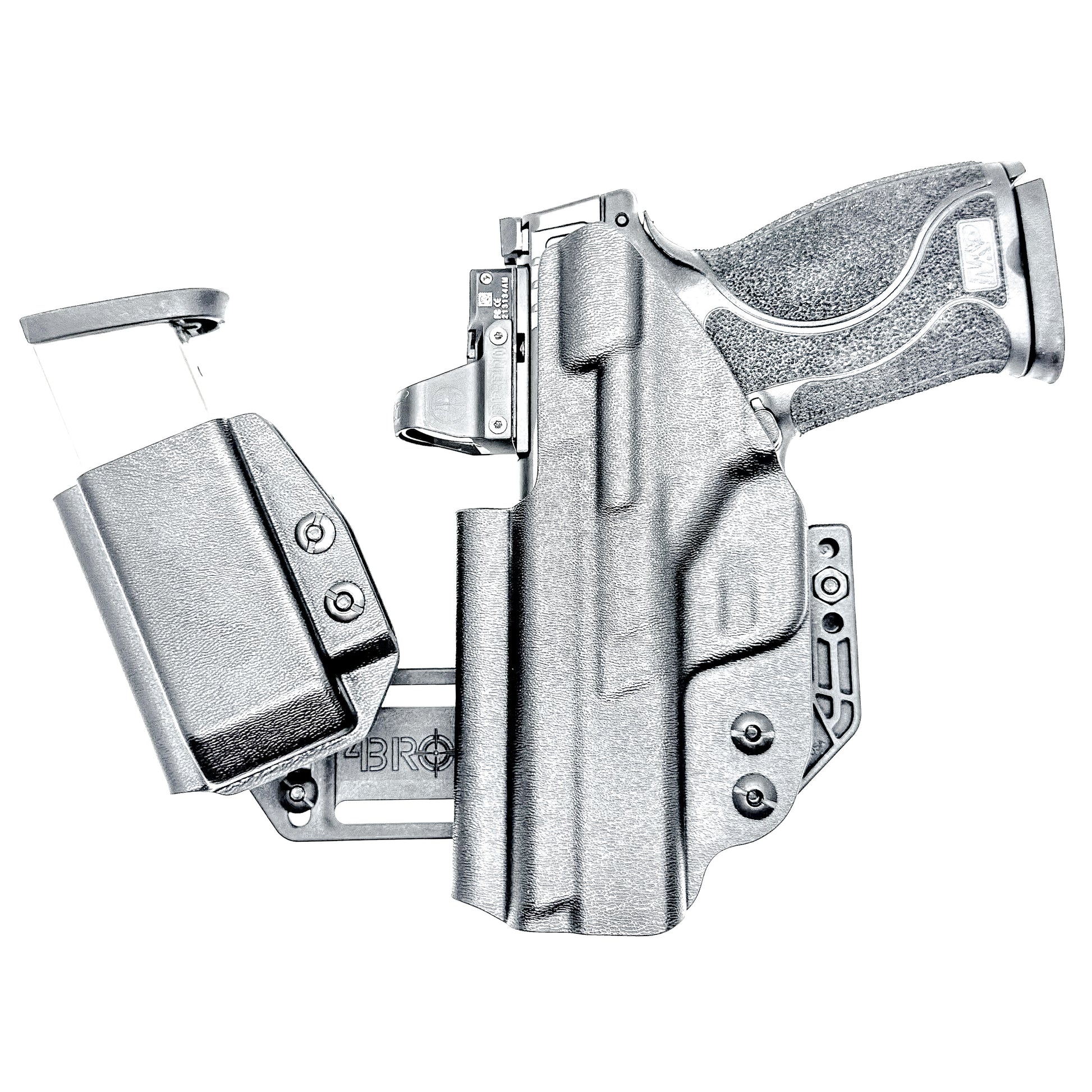 4BROS Smith & Wesson M&P 10MM M2.0 RaceCar Appendix Rig combines comfortable Inside Waistband carry with an adjustable IWB appendix holster for concealed carry.