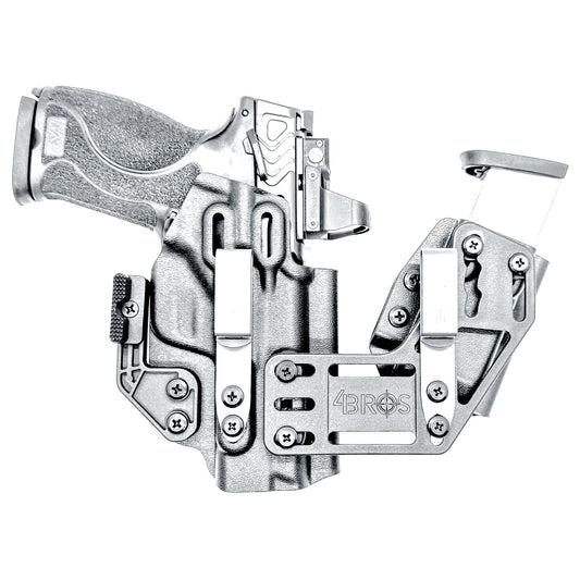 4BROS Smith & Wesson M&P 10MM M2.0 RaceCar Appendix Rig combines comfortable Inside Waistband carry with an adjustable IWB appendix holster for concealed carry.