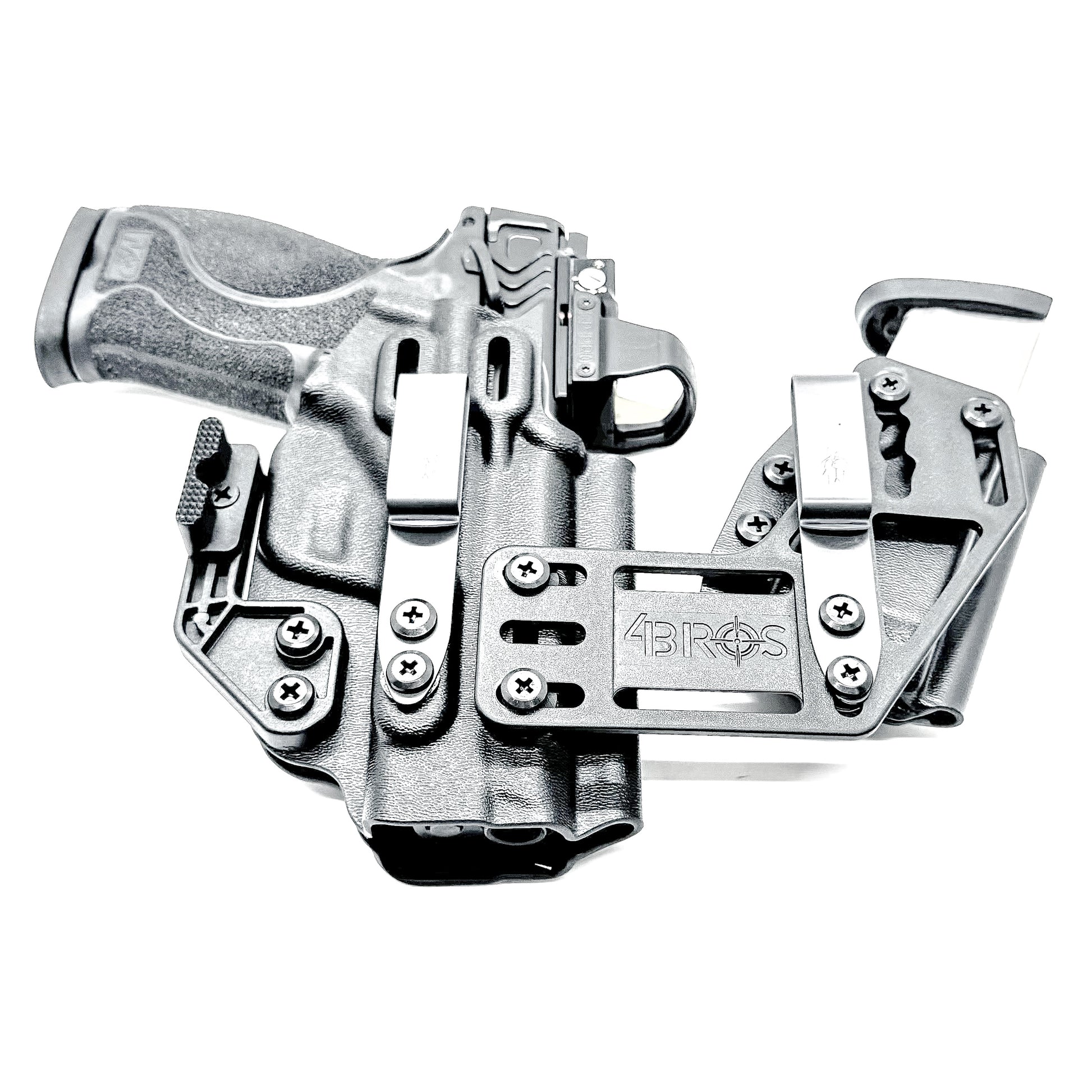 4BROS Smith & Wesson M&P 10MM M2.0 RaceCar Appendix Rig combines comfortable Inside Waistband carry with an adjustable IWB appendix holster for concealed carry.