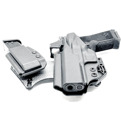 The 4Bros Holsters Staccato Dadbod Appendix Rig offers comfort, secure retention, and better concealment for bigger guys who carry pistols appendix. Made in the USA