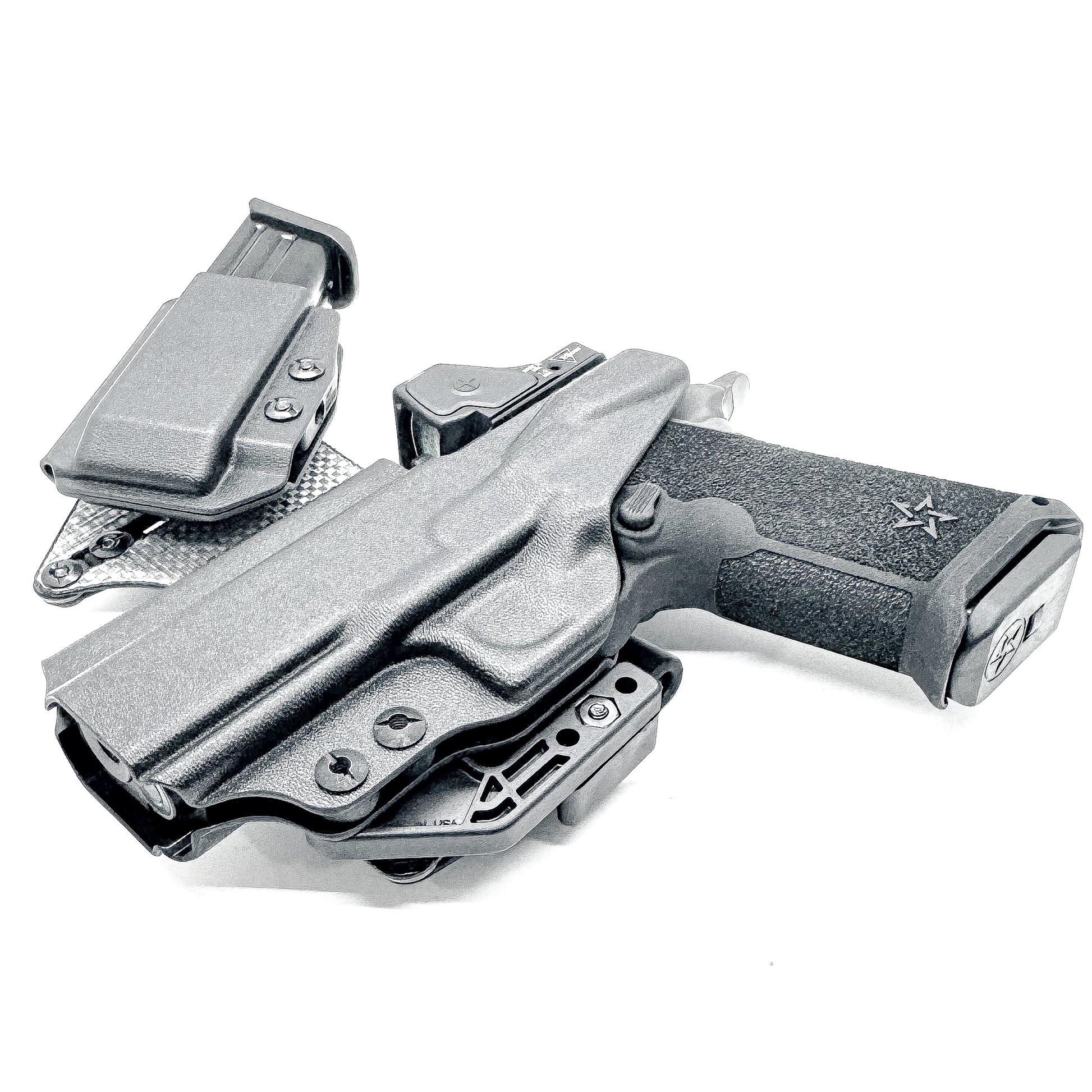 The 4Bros Holsters Staccato Dadbod Appendix Rig offers comfort, secure retention, and better concealment for bigger guys who carry pistols appendix. Made in the USA