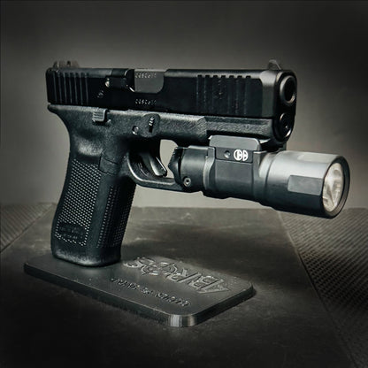 3D-printed Pistol Stand for the Glock 9 mm full-size pistol from Four Brothers Holsters