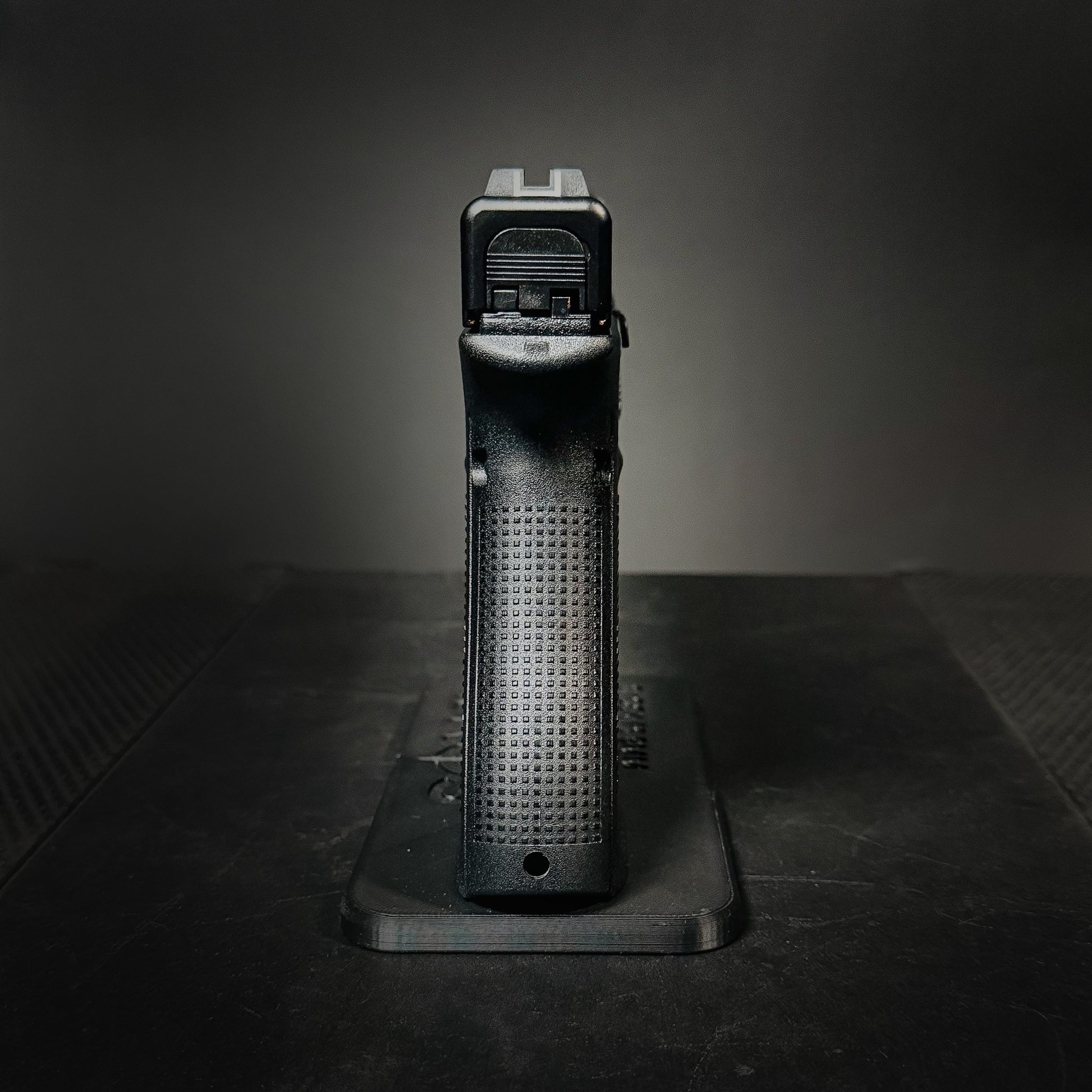 3D-printed Pistol Stand for the Glock 9 mm full-size pistol from Four Brothers Holsters