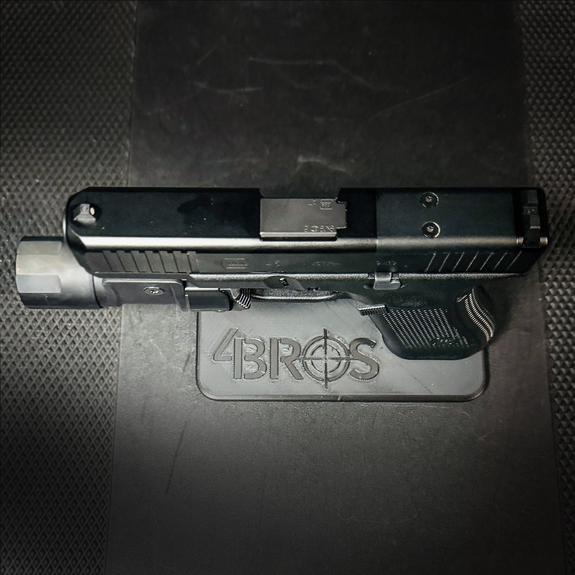 3D-printed Pistol Stand for the Glock 9 mm full-size pistol from Four Brothers Holsters