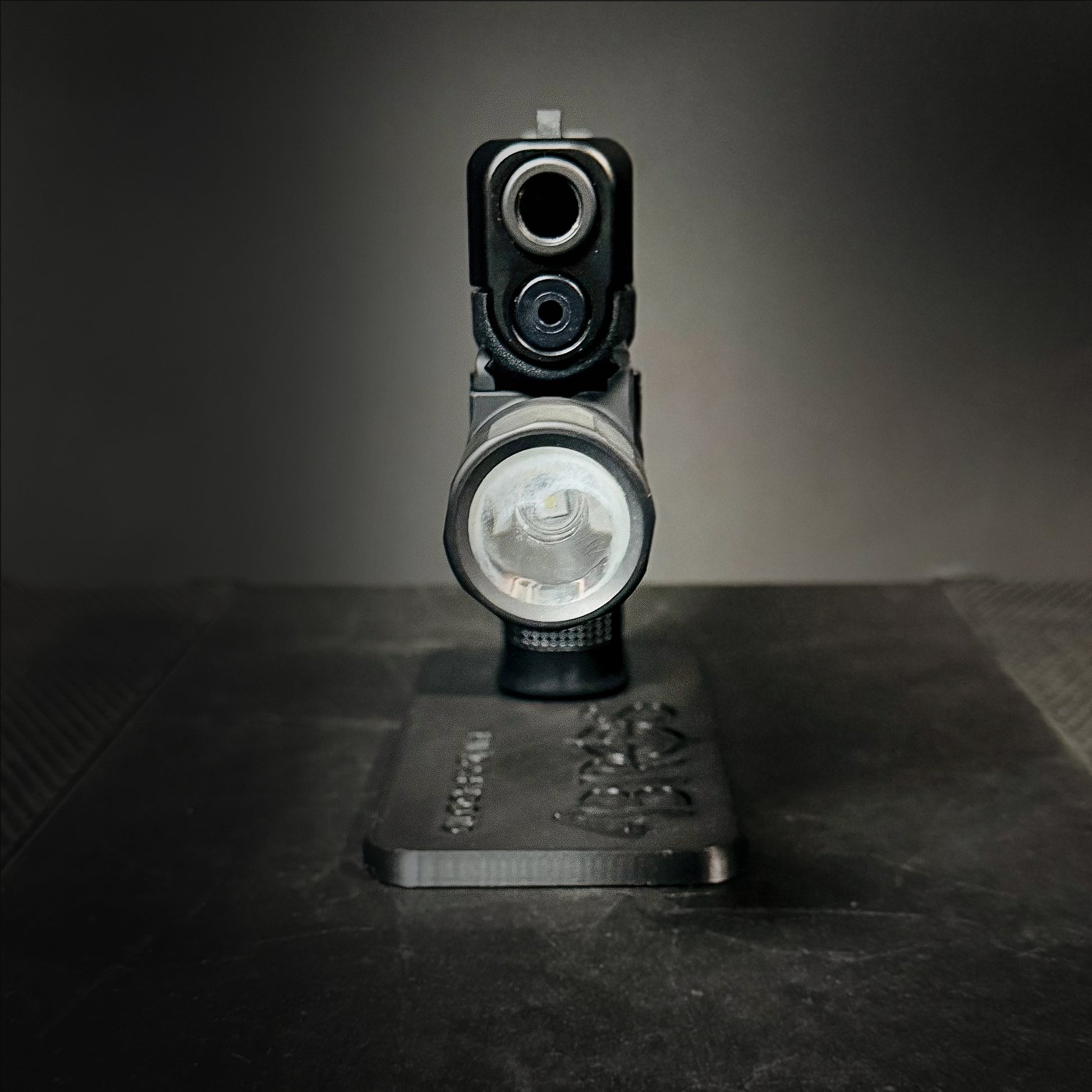 3D-printed Pistol Stand for the Glock 9 mm full-size pistol from Four Brothers Holsters