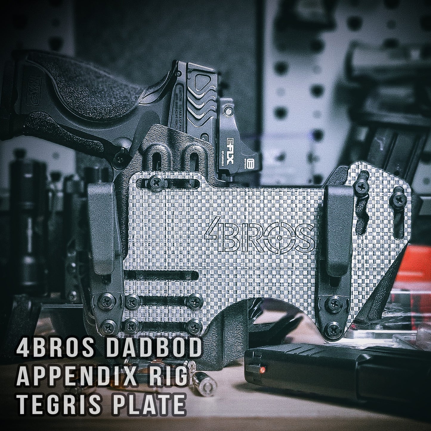4BROS Dadbod Appendix Rig Plate with a Smith & Wesson M&P Metal Carry Comp and TLR-7 HL-X light