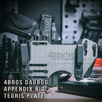4BROS Dadbod Appendix Rig Plate with a Smith & Wesson M&P Metal Carry Comp and TLR-7 HL-X light
