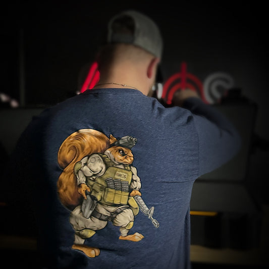 Show off your wild side with the 4Bros Holsters "Dirt the Squirrel" long-sleeve tee! Soft, stylish, and durable, it's perfect for adventures or casual wear. 