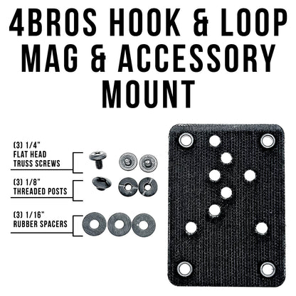 Hook and Loop magazine and accessory mount for backpacks and sling bags. Fits Velcro-compatible panels for secure off-body EDC carry. Made in the USA