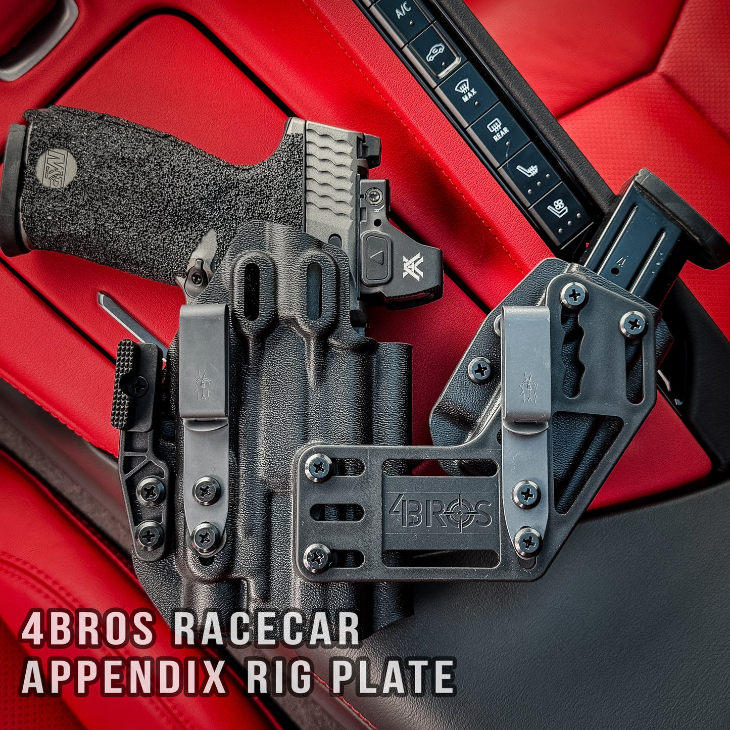 4BROS RaceCar Appendix Rig Plate with a Smith & Wesson M&P Metal and TLR-7 HL-X light