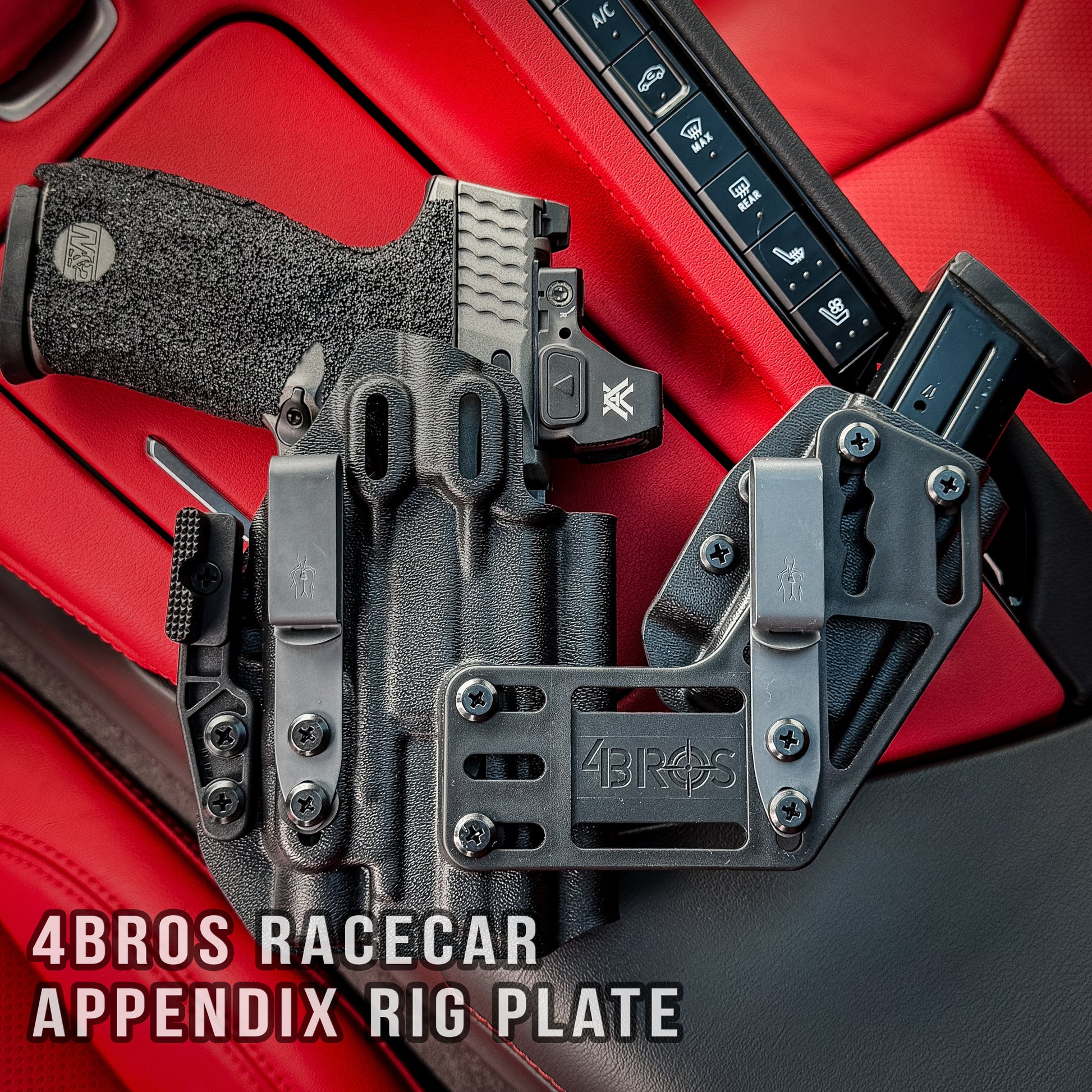 4BROS RaceCar Appendix Rig Plate with a Smith & Wesson M&P Metal and TLR-7 HL-X light