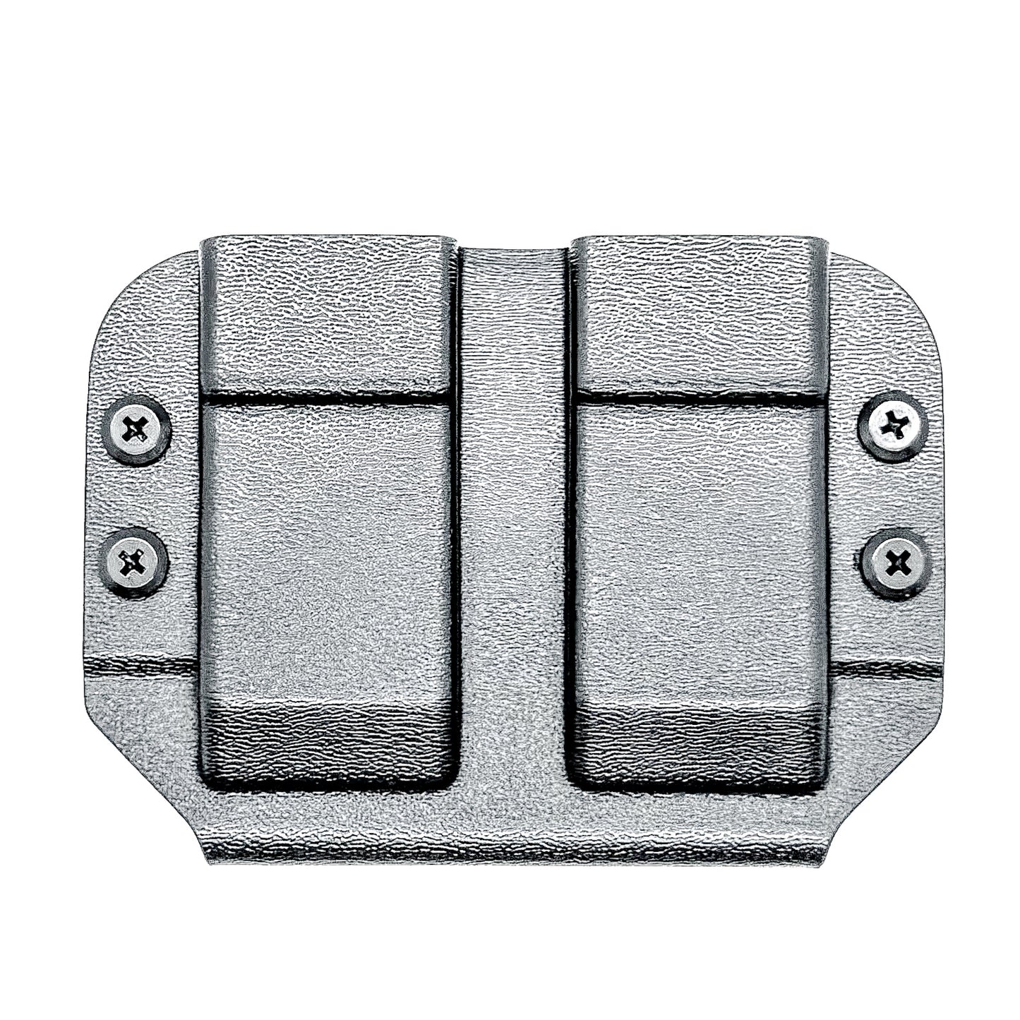 Durable OWB dual magazine holster, fits 9mm and .40 S&W mags from Glock, Sig, Staccato, and more.